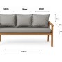 Graues Setgarden Bankkissen-Set für 3-Sitzer Gartenbank, bestehend aus Sitz- und Rückenkissen.