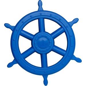 Blaues SwingKing Steuerrad (Ø 40cm) aus Kunststoff für Gartenspielgeräte.