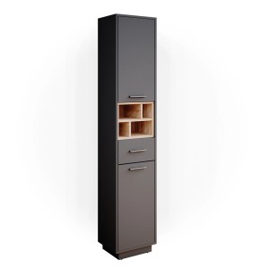 Vicco Badschrank Beatrice in Anthrazit/Sonoma mit Fächern, Schublade und Tür. Badregal für mehr Stauraum.