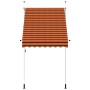 Orange-braune vidaXL Markise, 150 cm breit, handbetrieben für Terrasse und Balkon.