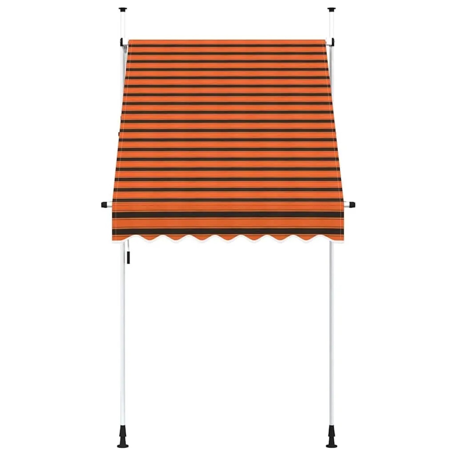 Orange-braune vidaXL Markise, 150 cm breit, handbetrieben für Terrasse und Balkon.