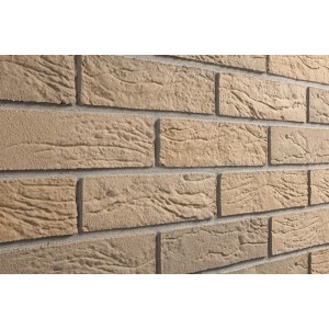 Elabrick Verblender Oxford in Braun-Gelb, Detailaufnahme der Textur und Farbgebung.