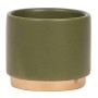 Keramik-Übertopf Gold Foot Jungle, grün/gold, Ø 6cm, für Zimmerpflanzen.
