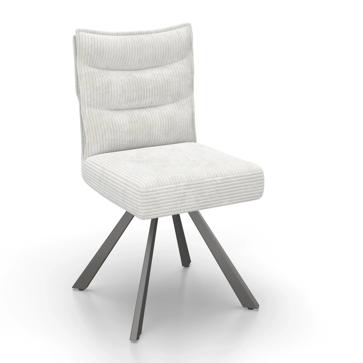 Bessagi Home Stuhl Fina Beige Cord Drehbar Gepolstert