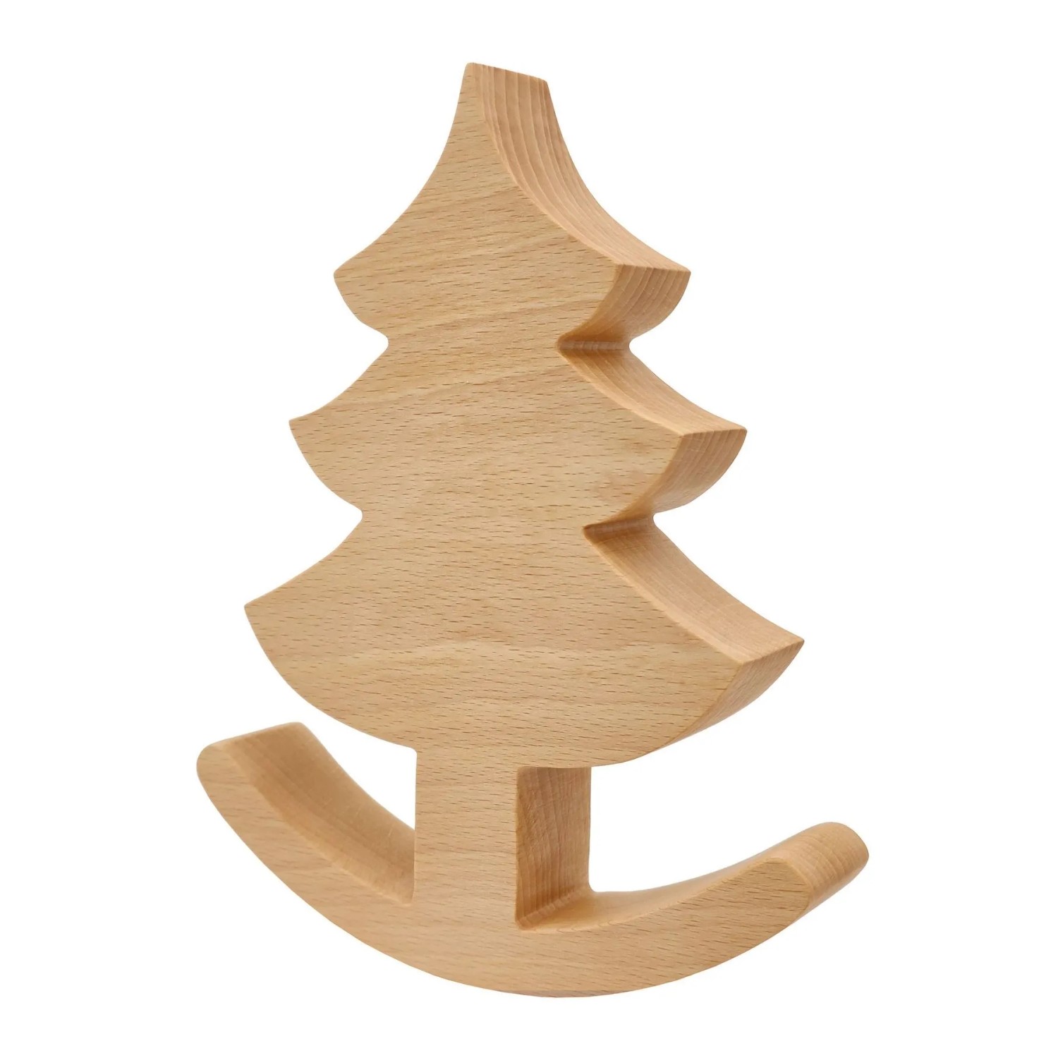 Erst-Holz Schaukel-Pferd Stern Baum oder 3er-Set Tischdeko Buche Geölt Design C