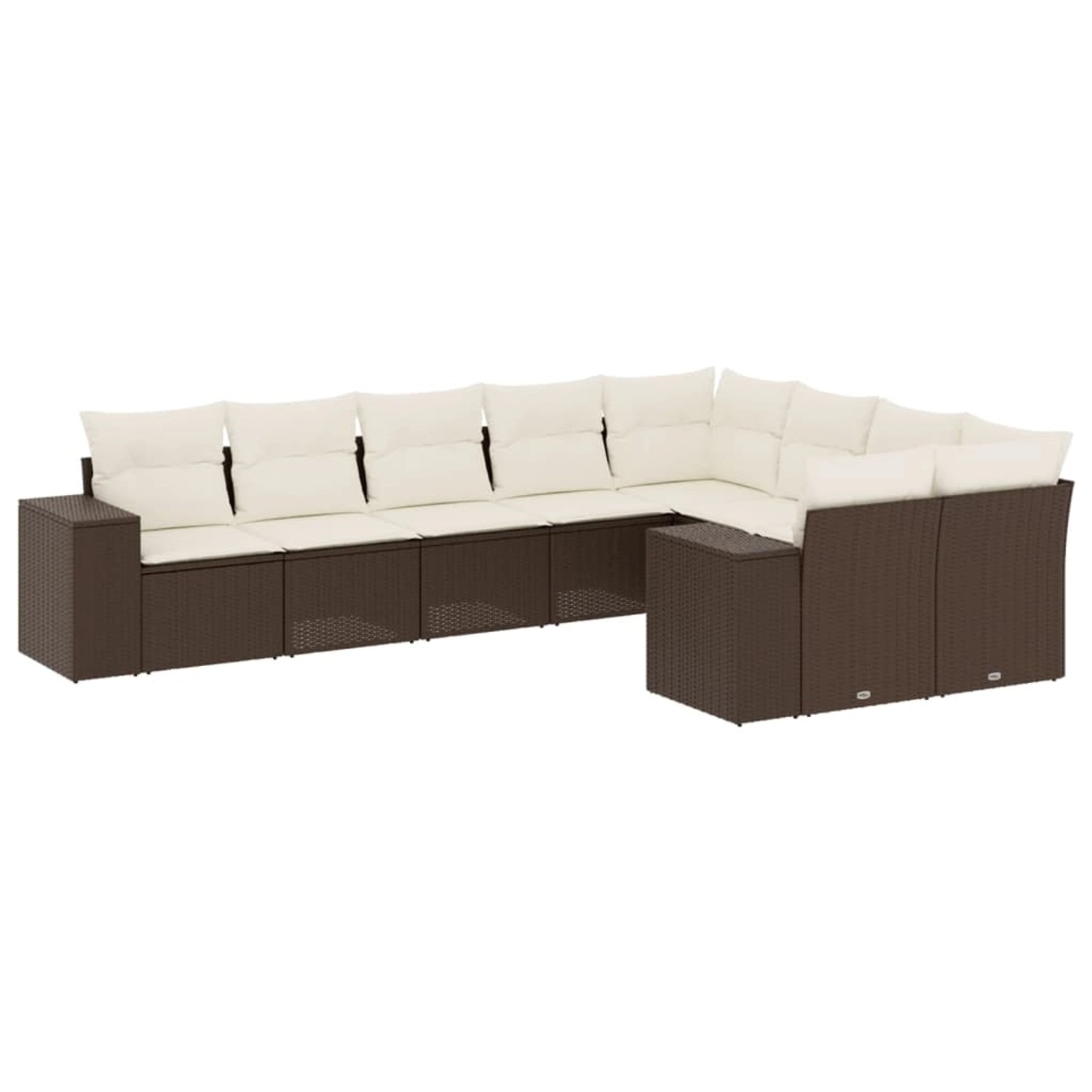 vidaXL 9-Tlg Garten-Sofagarnitur mit Kissen Braun Poly Rattan 3255380 günstig online kaufen