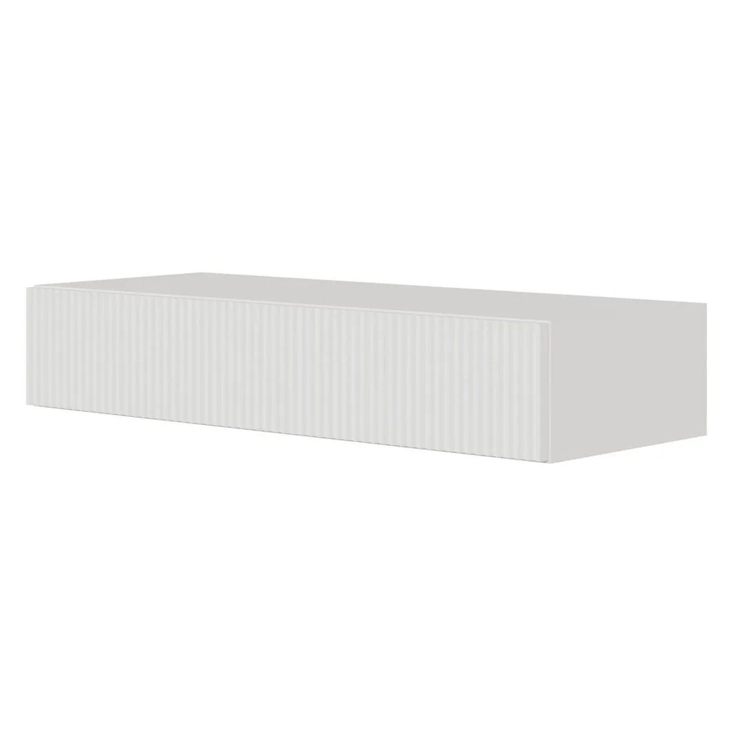 Selsey Veldio Wand-Konsole 90 cm mit Lamellenfront und Schublade Weiß