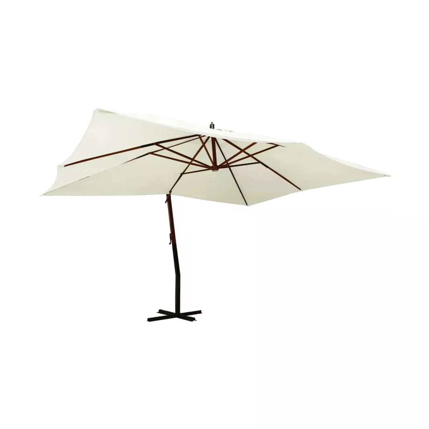 DELUKE Ampelschirm Rechteckig ROOT 400x300cm Weiß UV-Schutz Kippbar 360 Grad Drehbar Sonnenschirm Rechteckig Kurbelschirm