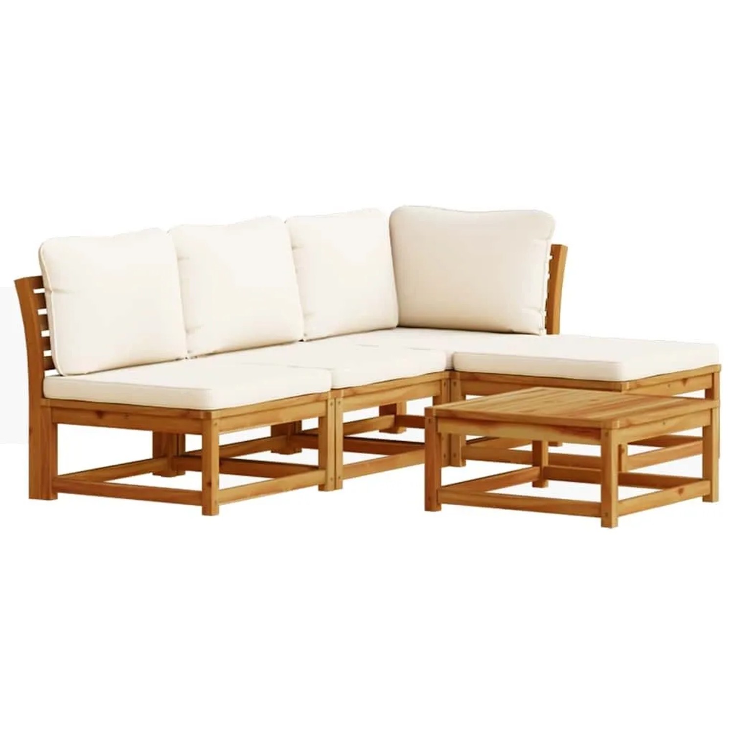 vidaXL 5-Tlg Garten-Lounge-Set mit Kissen Massivholz Akazie 3214285