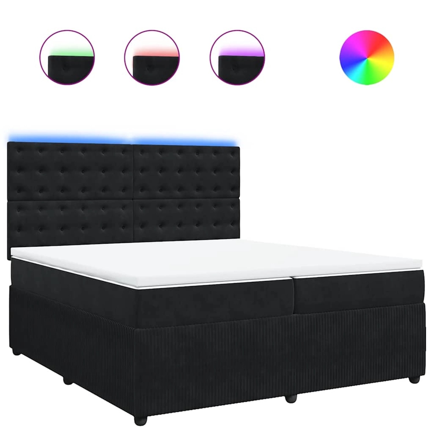 vidaXL Boxspringbett mit Matratze Schwarz 200x200 cm Samt 3294744 günstig online kaufen