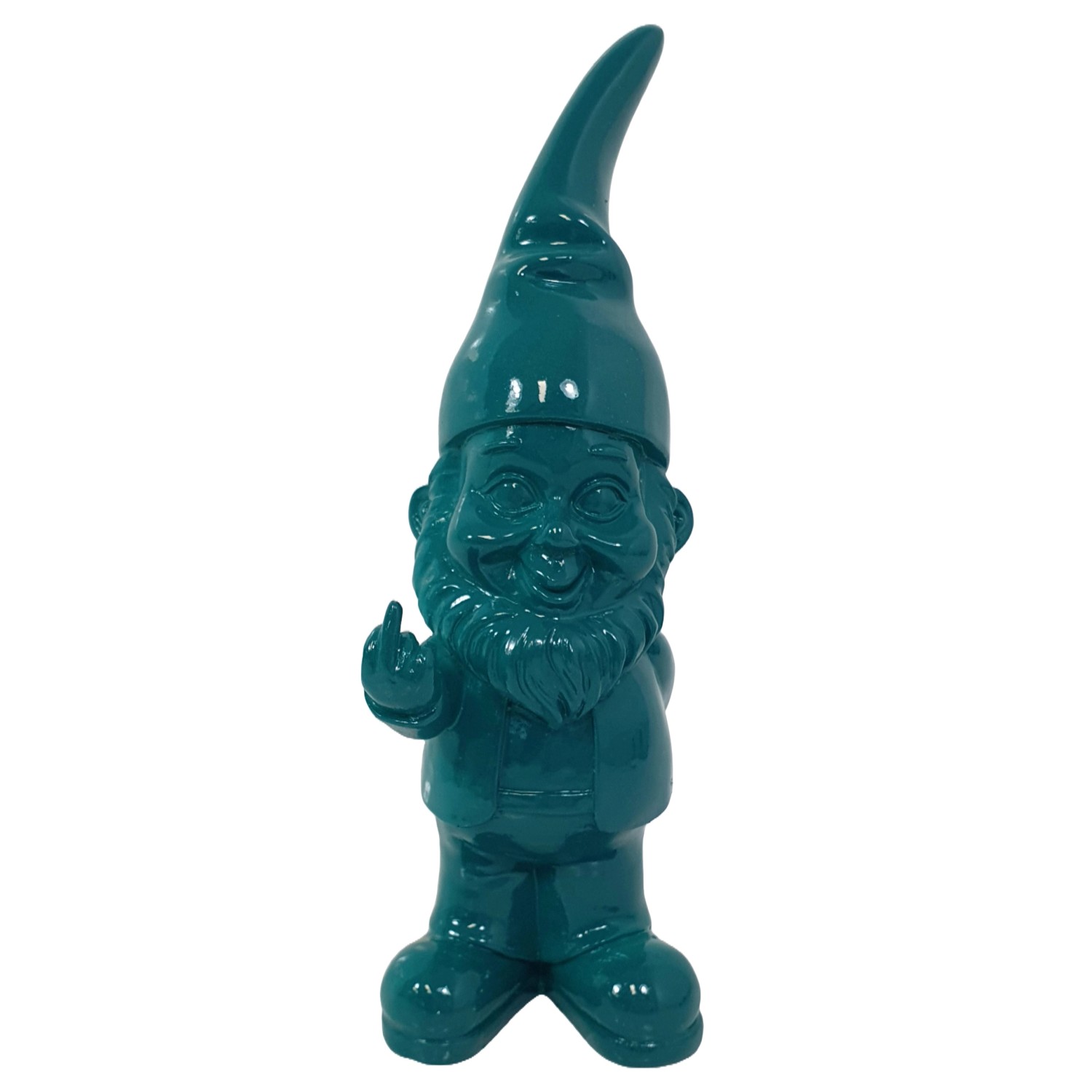 Deko-Figur Zwerg mit Stinkefinger 17,5 cm Türkis günstig online kaufen