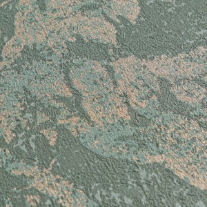 A.S. Creation Vliestapete mit abstraktem Blätter-Dschungel-Muster in Blau-Grün und strukturierter Oberfläche.