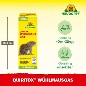 Neudorff Quiritox Wühlmaus-Gas: Kartusche zur Vertreibung von Wühlmäusen und Maulwürfen, für Wege und Terrassen.