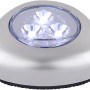 Globo LED-Pushlight Flashlight, silber metallic, mit 3 LEDs, batteriebetrieben.