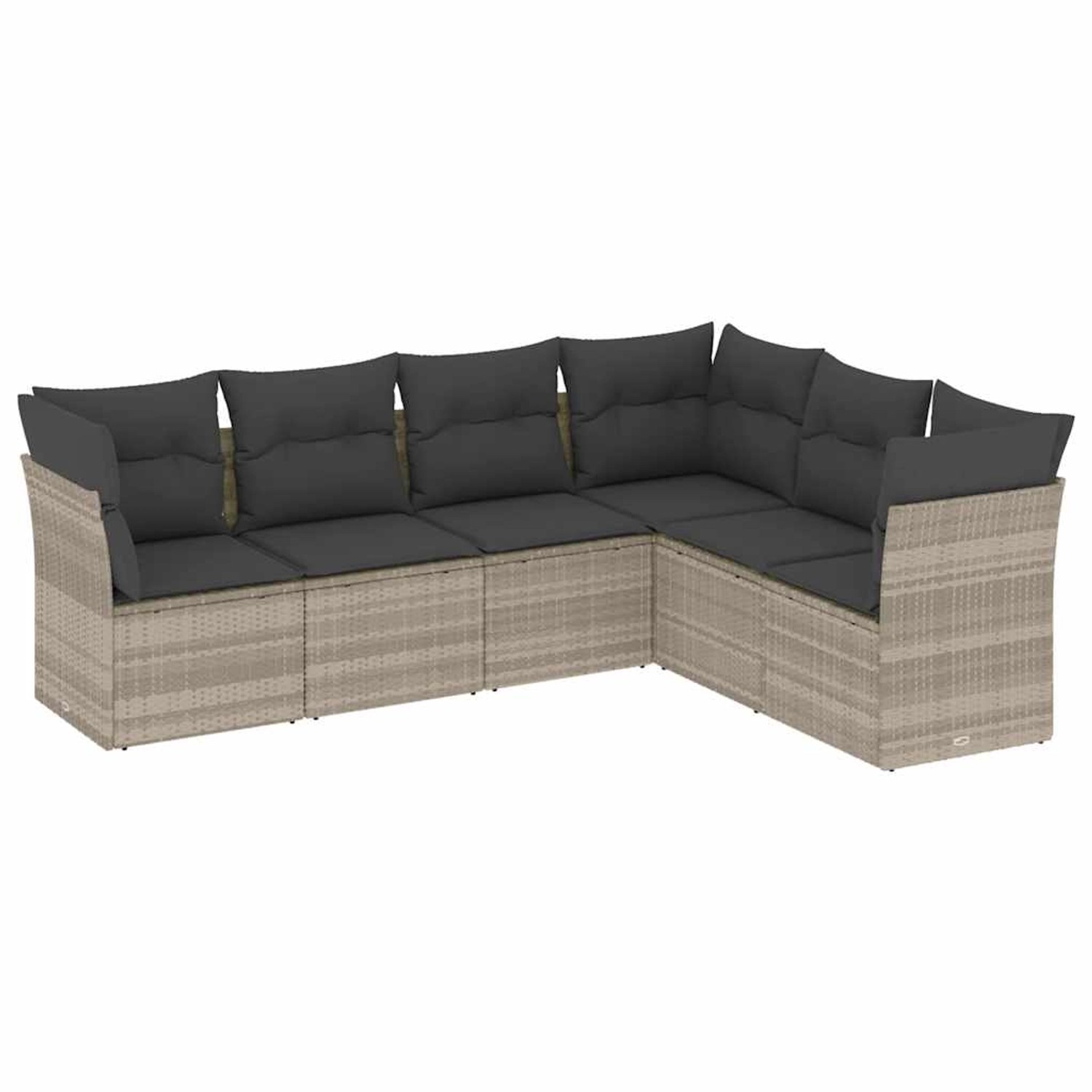 vidaXL 6-Tlg Garten-Sofagarnitur mit Kissen Hellgrau Poly Rattan 3249521 günstig online kaufen