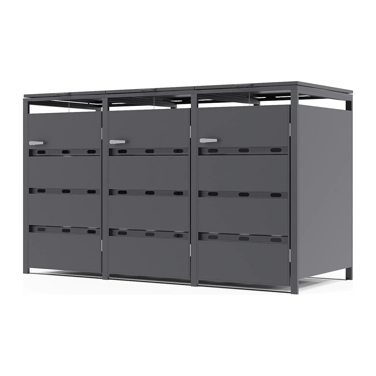 Vente-unique Mülltonnenbox Lokafa Anthrazitgrau 180 cm