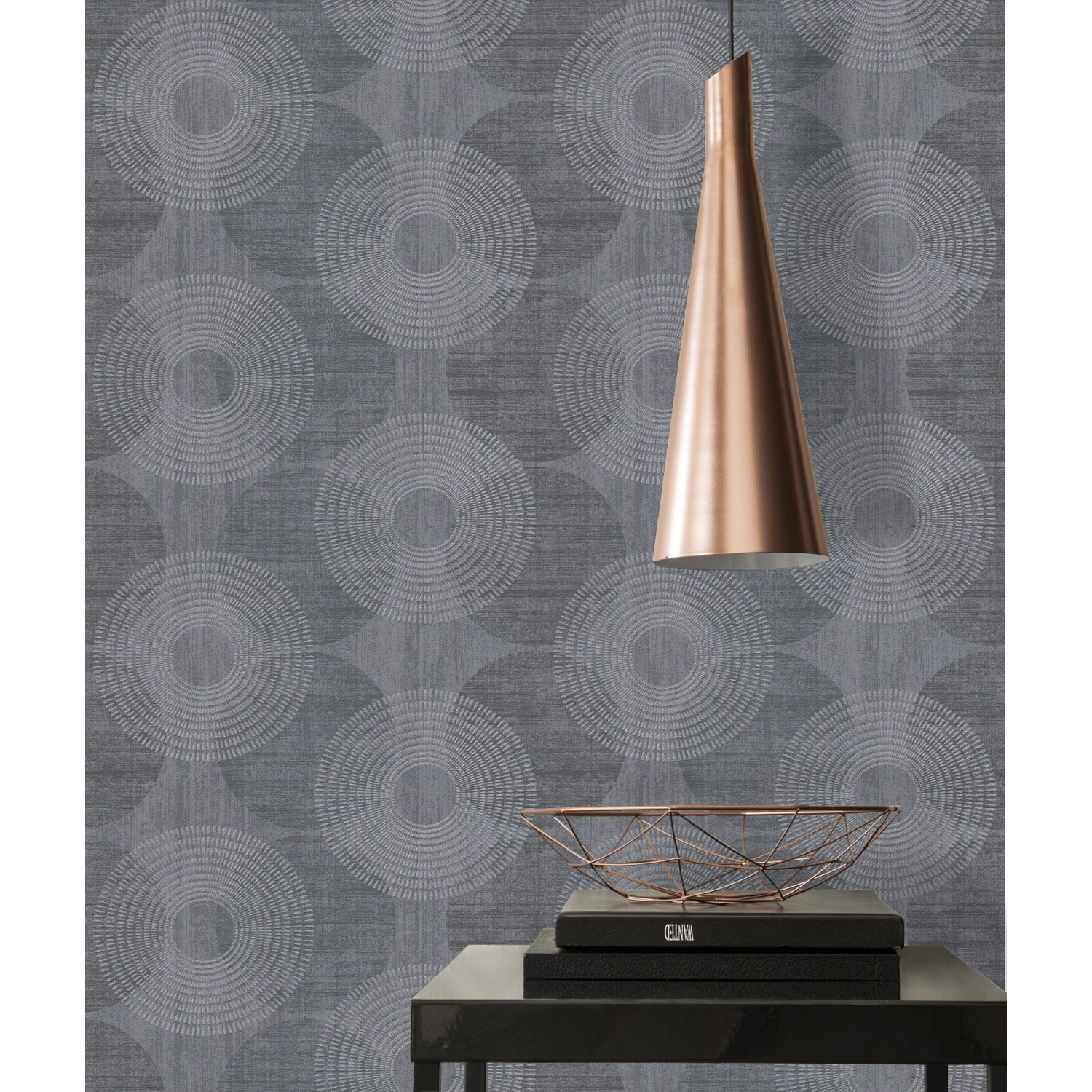 AS-Creation Vliestapete Attractive mit Kreisen in Schwarz und Grau.