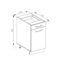 Küchenunterschrank Vicco R-Line, 40 cm, Anthrazit Hochglanz/Eiche Dekor, mit Schublade und Arbeitsplatte.