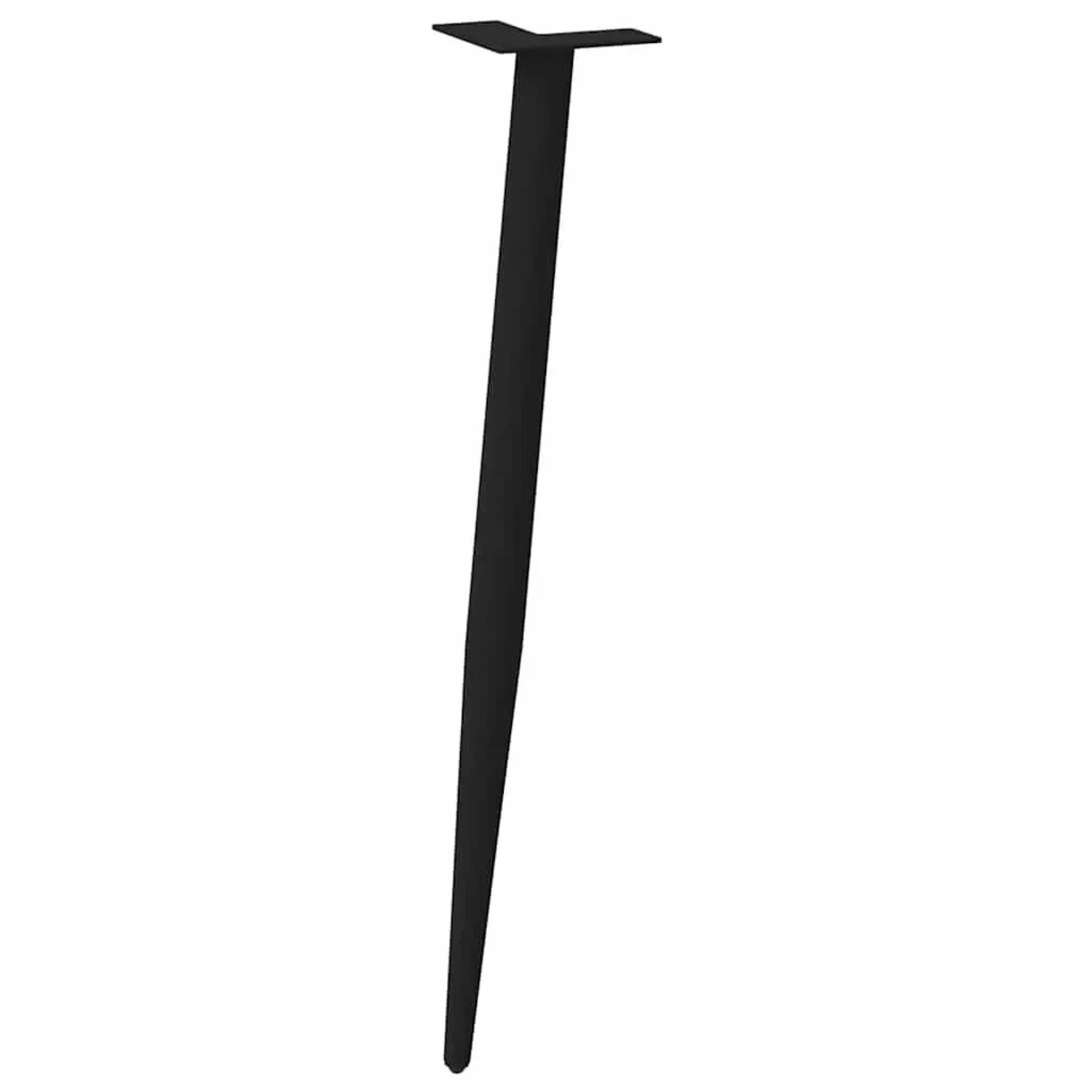 Schwarze, konische Konsolentischbeine aus Stahl, 4er-Set, ca. 72-73 cm hoch.