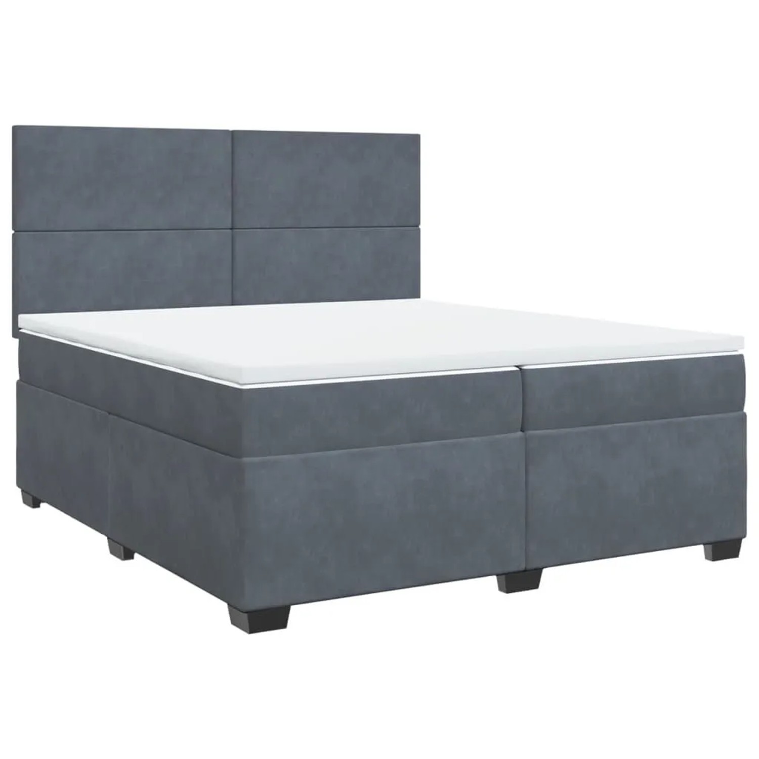 vidaXL Boxspringbett mit Matratze Dunkelgrau 200x200 cm Samt 3293297 günstig online kaufen