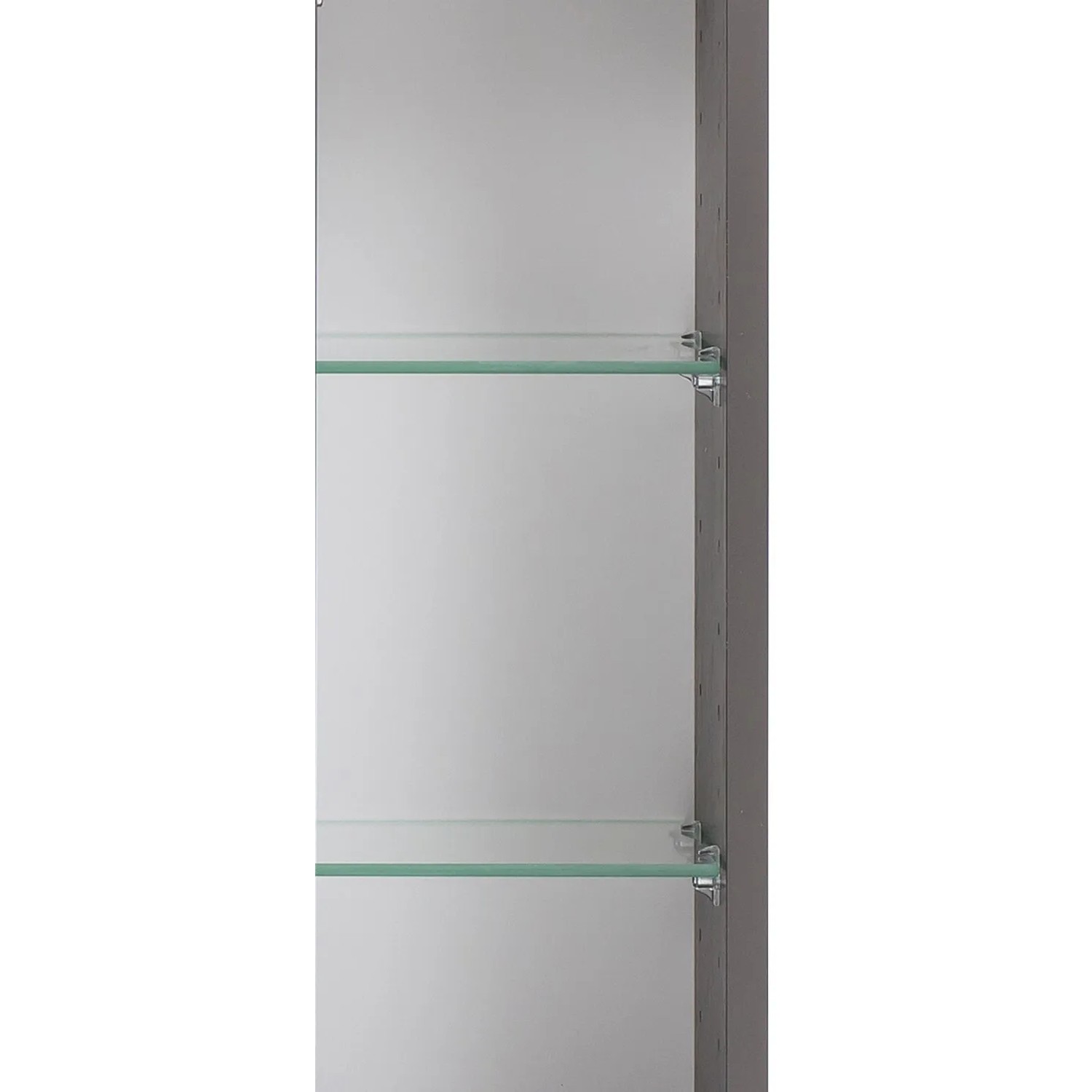 Innenansicht Held Möbel 3D-Spiegelschrank Rom 70 cm, weiße Oberfläche, Glasböden.
