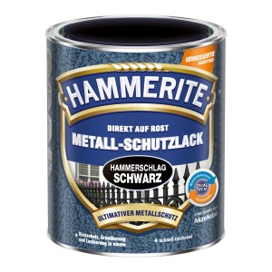 Dose Hammerite Metall-Schutzlack Schwarz Hammerschlag, Rostschutz, Grundierung und Lack in einem.
