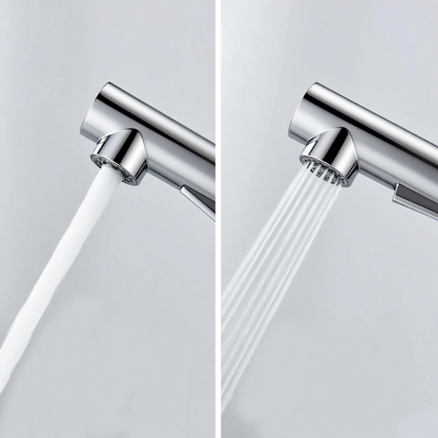 AICA Wasserhahn Chrom Hochdruck Küchenarmatur mit Brause Ausziehbar 360° Zwei Sprühfunktionen 304 Edelstahl Mischbatterie Spültischarmatur_3