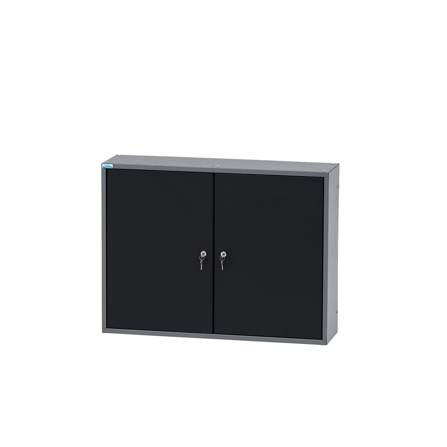 Küpper Hängeschrank 2-Türig mit 36 Sichtboxen 60 x 80 x 20 cm Schwarz-Hellgrau