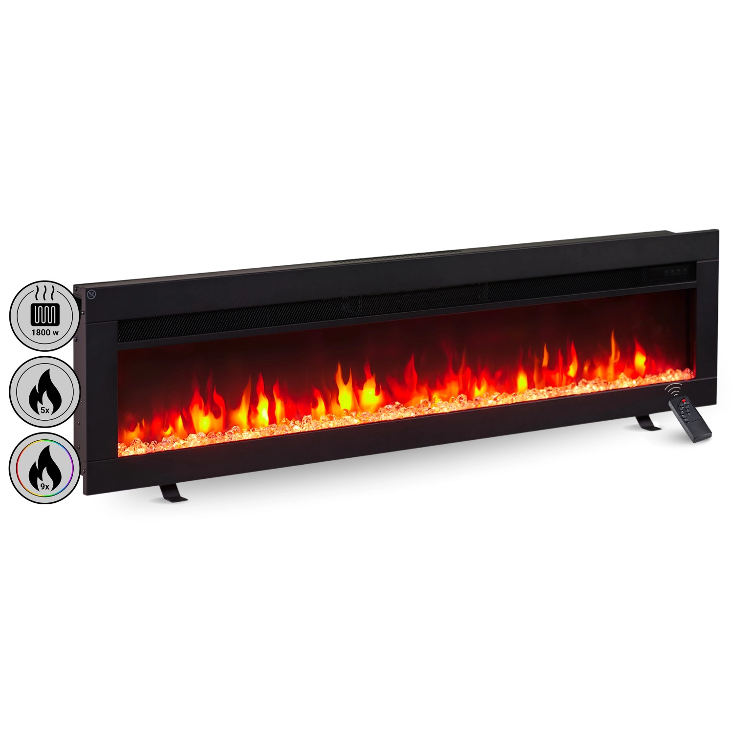 BALDERIA AG-50 Elektrokamin Wandkamin oder Einbaukamin Heizung 3D-Flammenef günstig online kaufen