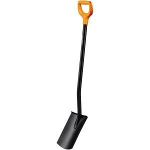 Fiskars Solid Rundspaten, 117 cm, mit D-Griff. Ideal zum Graben und Umstechen im Garten.