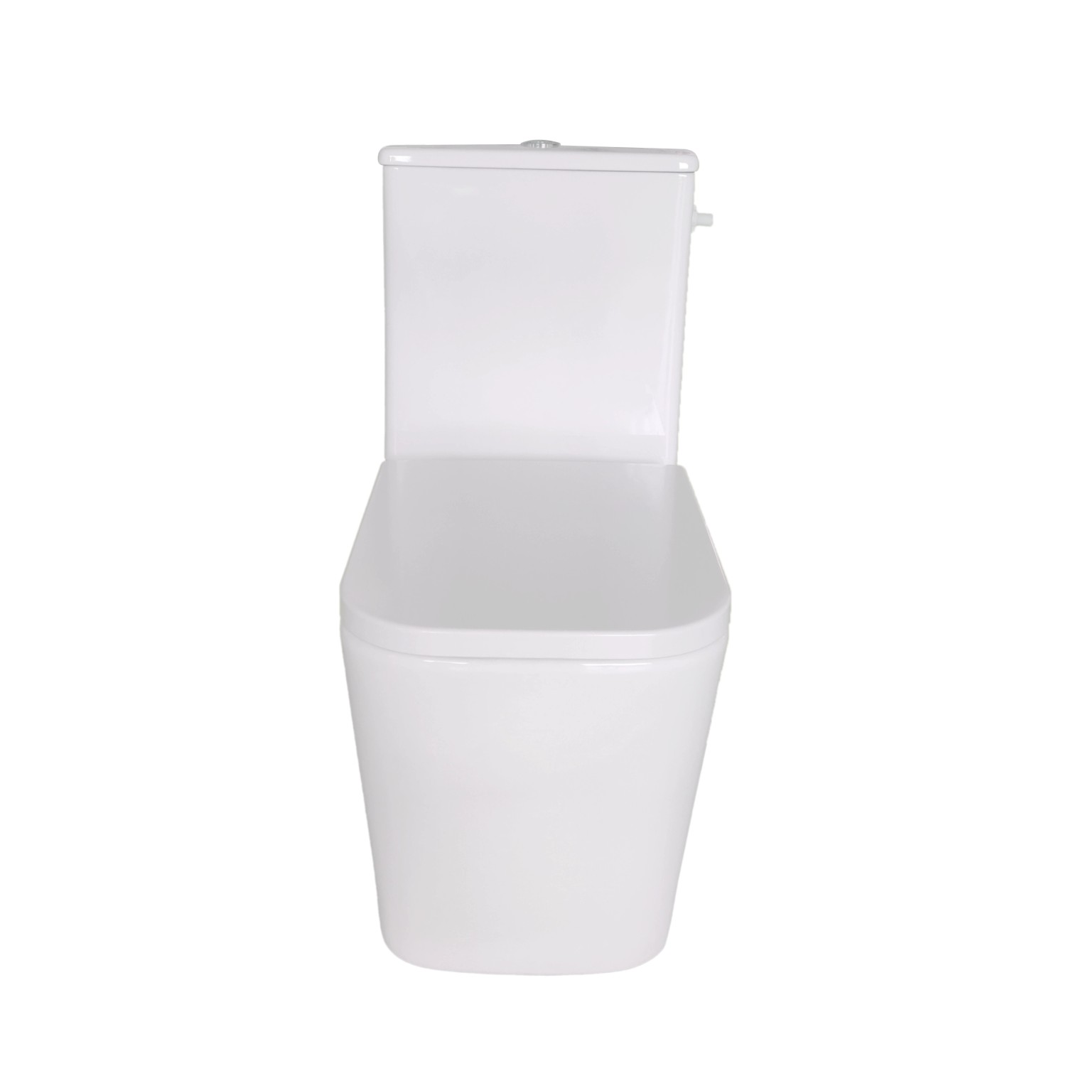 Sanicomfort Aliki Square Stand WC-Kombi, spülrandlos, aus Sanitärkeramik, mit WC-Sitz.