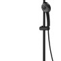 Schwarzes Schulte ExpressPlus Duschsystem Rain Classic mit Thermostat, eckige Kopfbrause.