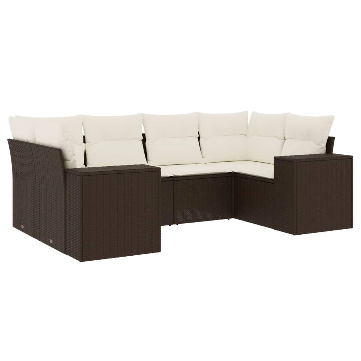 vidaXL 6-Tlg Garten-Sofagarnitur mit Kissen Braun Poly Rattan 3255320 günstig online kaufen