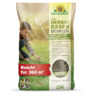 Neudorff Azet Herbstrasen-Dünger 18 kg. Granulat für Rasen, bereitet auf Winter vor, sicher für Mensch & Tier.