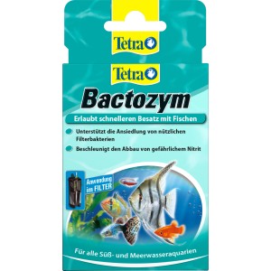 Tetra Bactozym Wasserpflegemittel, 10 Kapseln für Aquarien zur Reduzierung der Wasserbelastung.