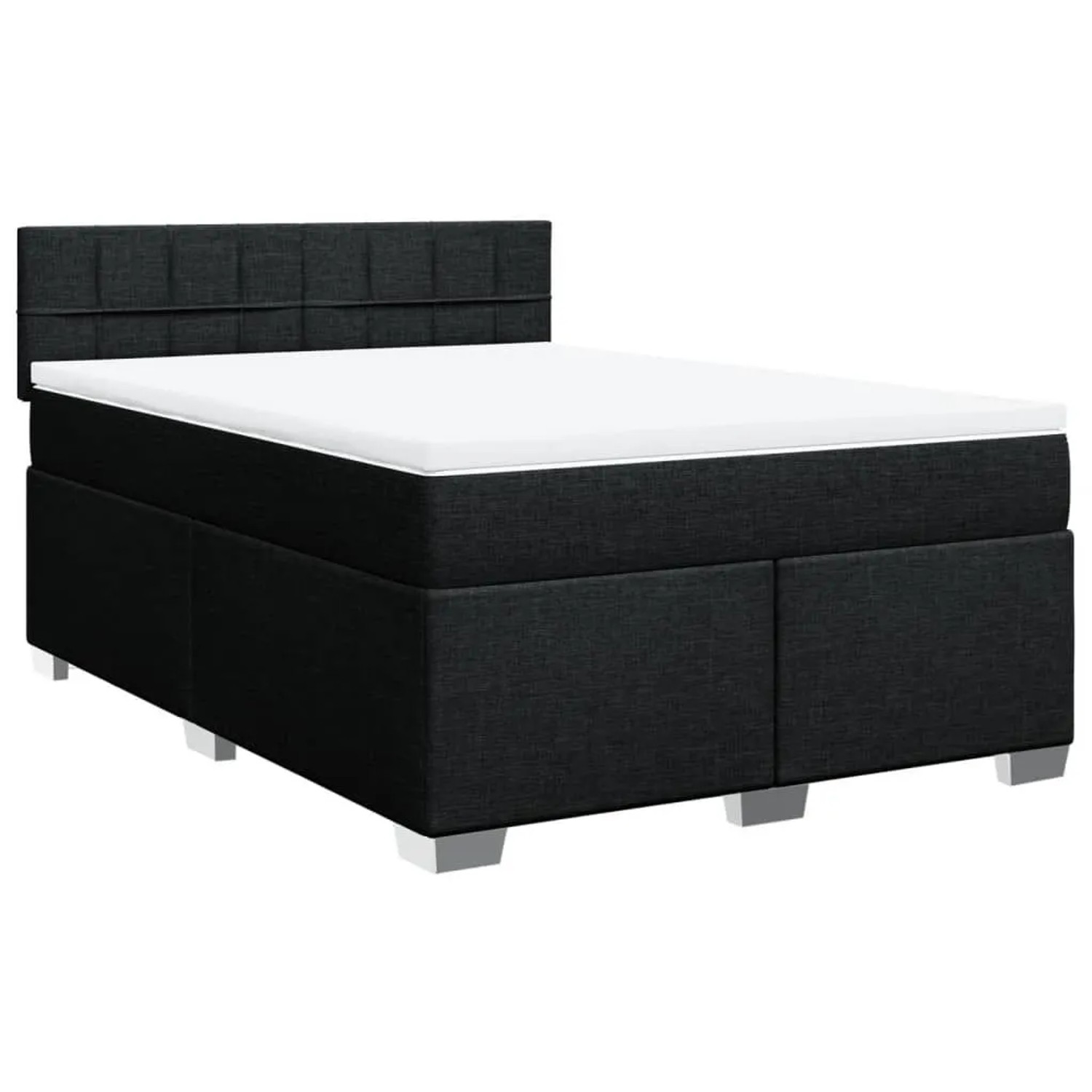 vidaXL Boxspringbett mit Matratze Schwarz 140x200 cm Stoff 3285913 günstig online kaufen