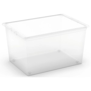 Transparente KIS Aufbewahrungsbox C XL mit Deckel und 4 Rollen, 50 Liter Fassungsvermögen.