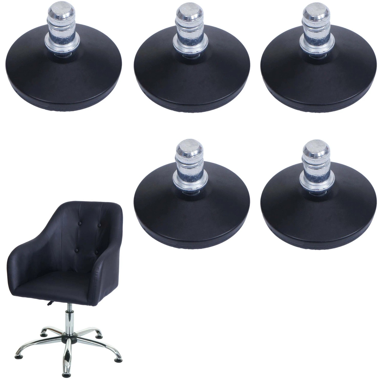 MCW 5er-Set Bodengleiter K73 Fußgleiter 11mm Schwarz