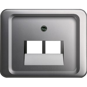 Busch-Jaeger UAE-Abdeckung Alpha Nea Platin für Telefondosen mit Schrägauslass.