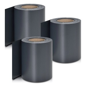 3 Rollen Juskys PVC Sichtschutzstreifen, anthrazit, für Zaunbau & Sichtschutz.