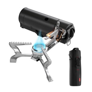 Evocamp Gaskocher BRS-99, klappbar mit Piezozündung und Tragetasche. Camping Kocher mit blauer Flamme.