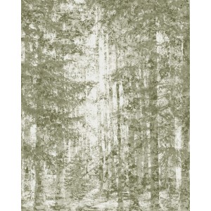 Komar Fototapete Fading Forest, 200x250 cm, mit Waldmotiv in Grüntönen.