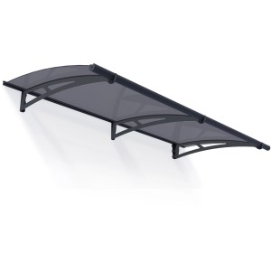 Graues Palram Canopia Aquila Vordach 17,5x205,5x91,5 cm, UV-beständig und rostfrei.