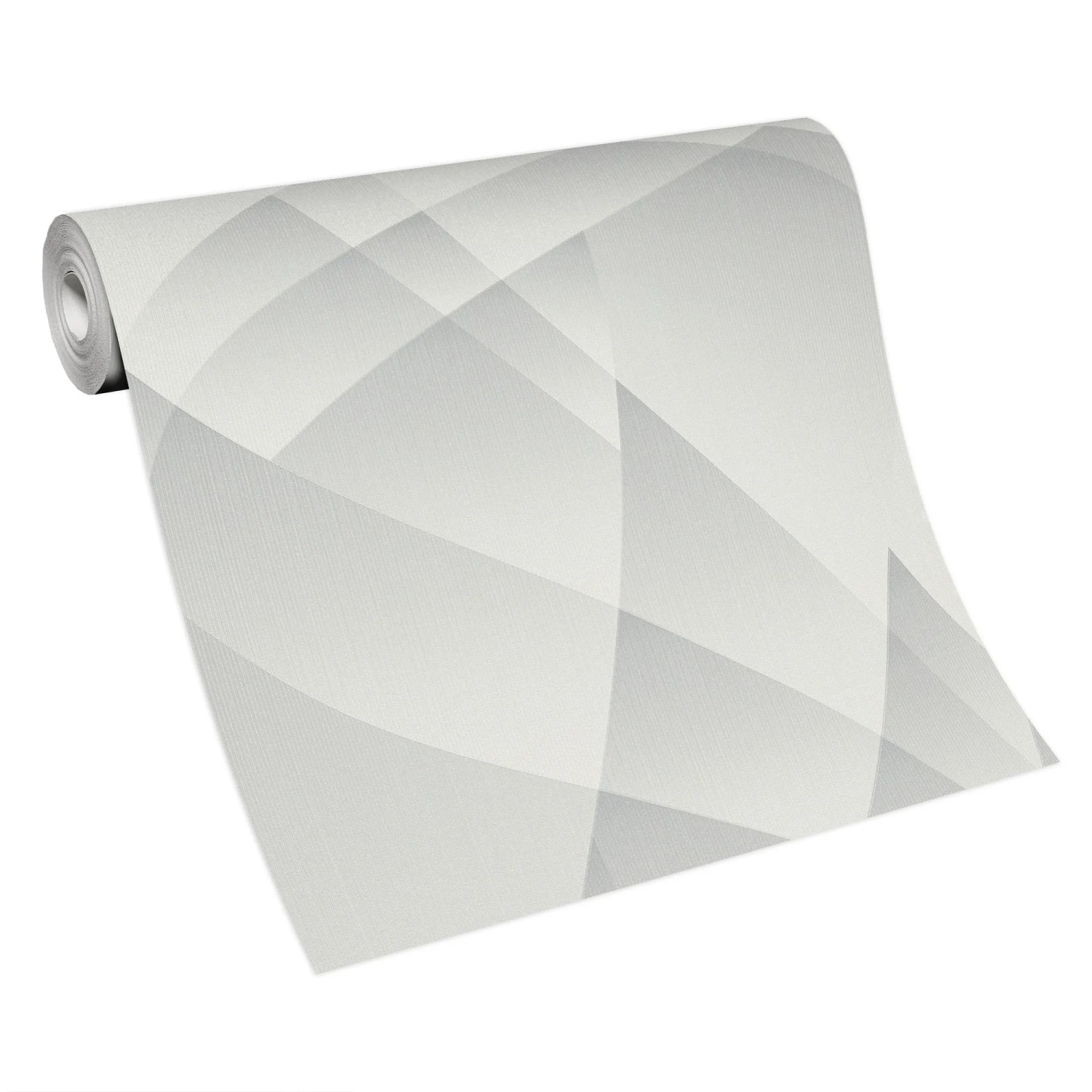 Guido Maria Kretschmer Vliestapete Lumina, graues geometrisches Muster auf Rolle.