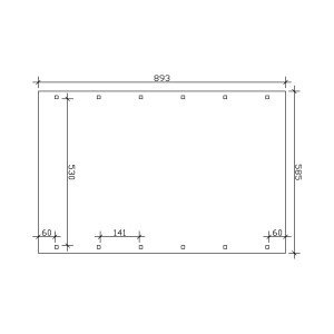 Maße des Skan Holz Walmdach-Doppelcarports Spreewald: 585x893cm. Technische Zeichnung.