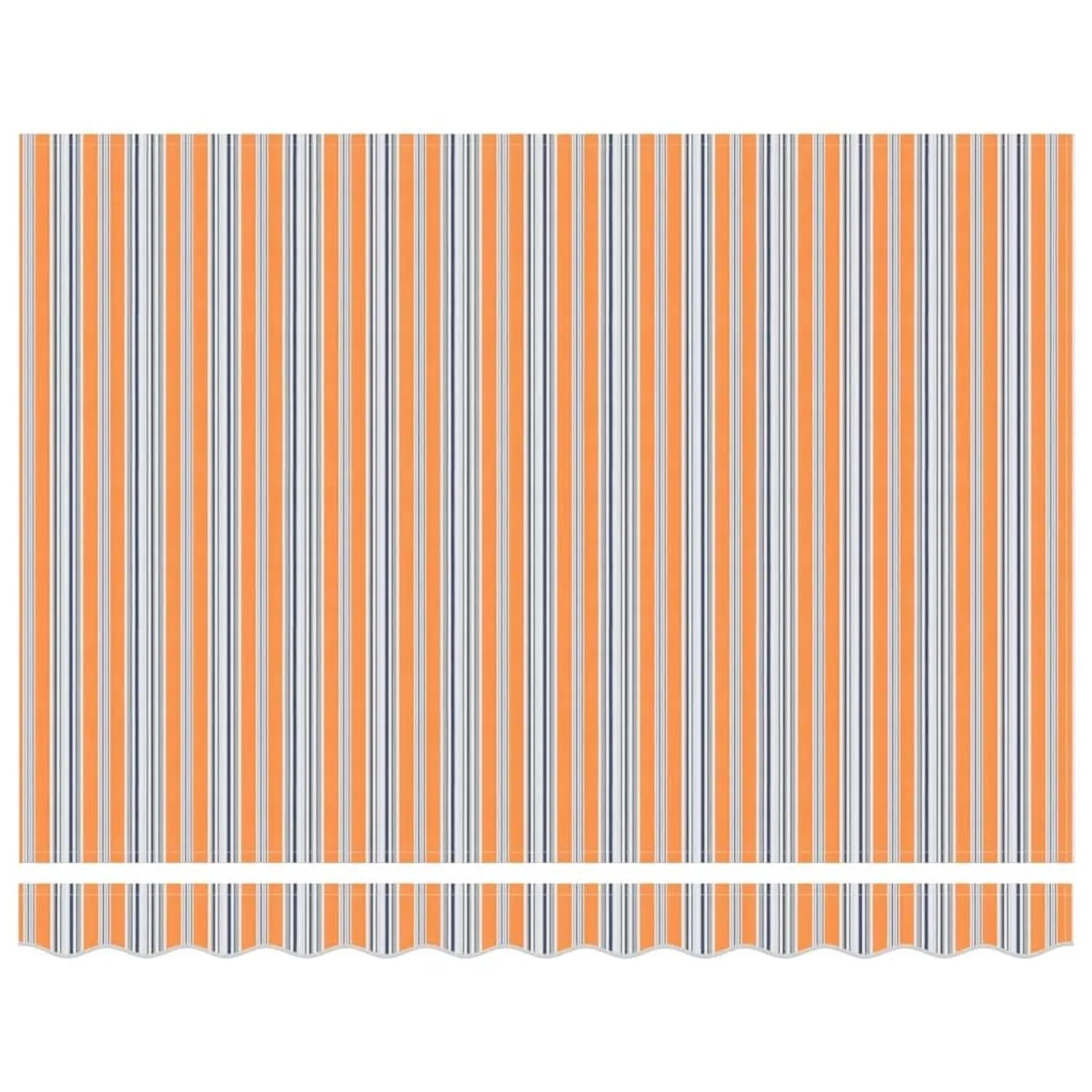 vidaXL Einziehbare Markise, blau-orange gestreift, 300x250 cm. Sonnenschutz für Terrasse und Garten.