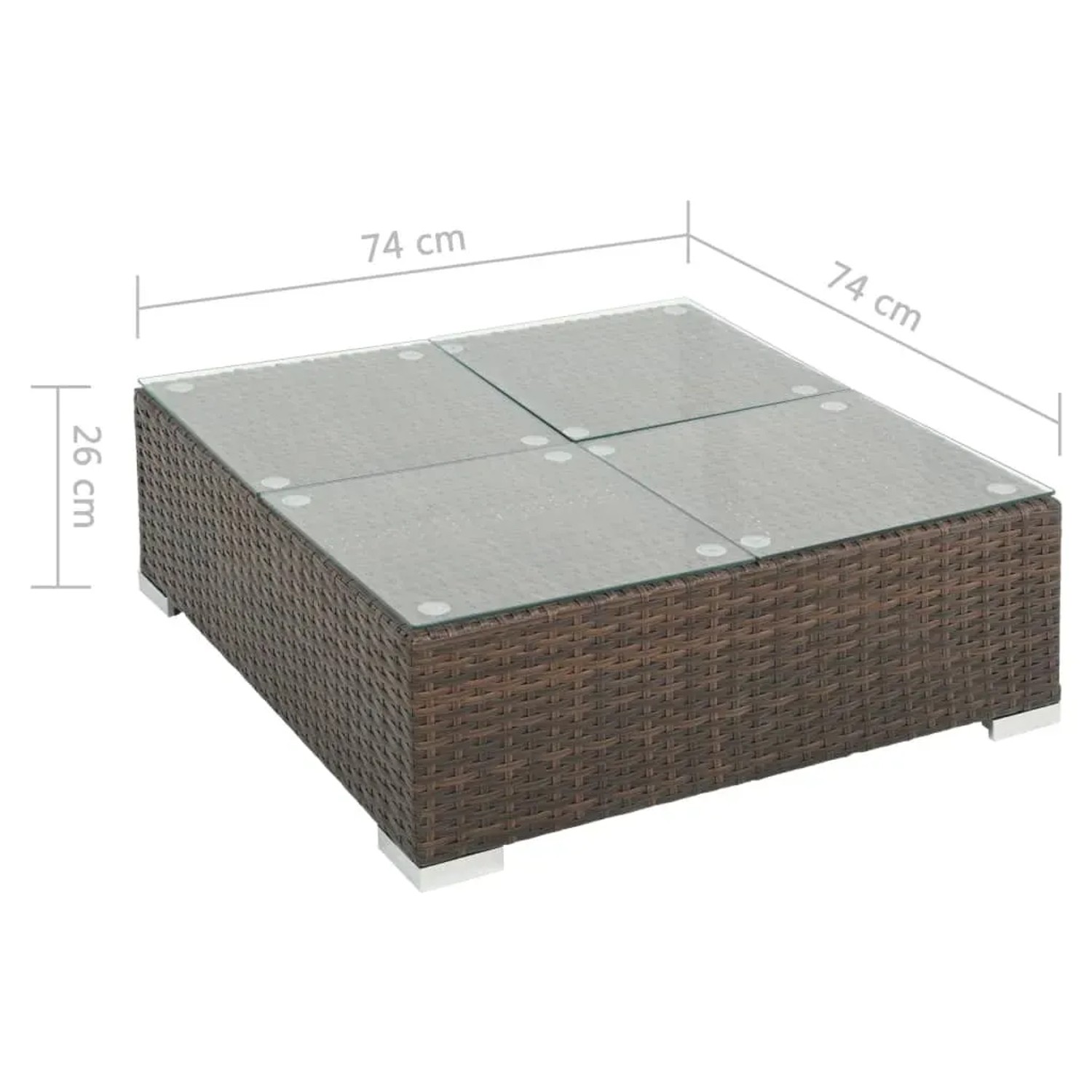 vidaXL 7-Tlg Garten-Lounge-Set mit Auflagen Poly Rattan Braun 44597_10