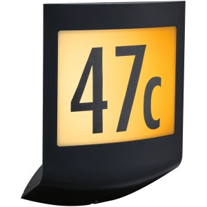 Paulmann LED-Außenwandleuchte Padea mit Hausnummer und Sensor, anthrazit.