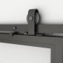 inova Loft Glasschiebetür 900 x 2150 mm Satiniert 4 Felder Komplettset aus Stahl in Schwarz inkl. 2Seitiger Softclose_3