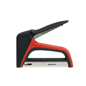Arrow Handtacker T50X für Flachdrahtklammern, rot/schwarz. Tacker für Heimwerker.